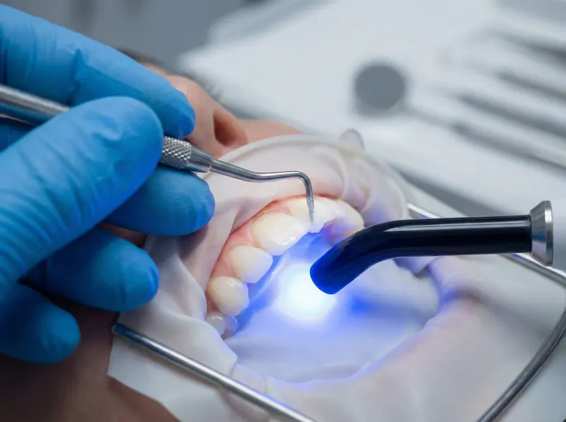 Ästhetische Kompositfüllung Vorher Nachher